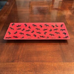 Hatley Moose little Blue House Ceramic Sandwish Plate Dish Tray New